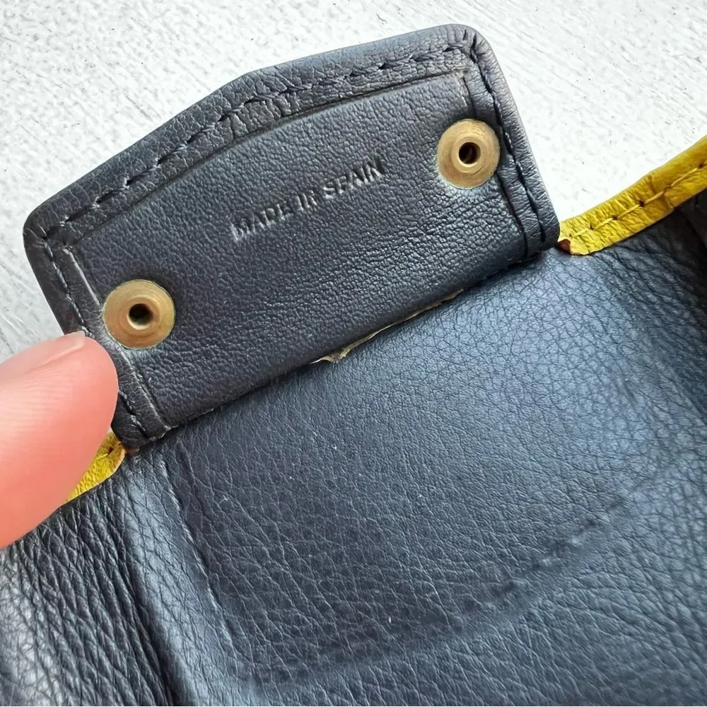 Christian Dior Key Holder, CD Compact Wallet Olive Green/Yellow Authentic